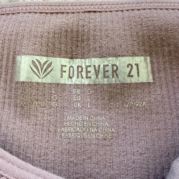 Forever 21 Ribbed Mauve Crop Top - Picture 3 of 6